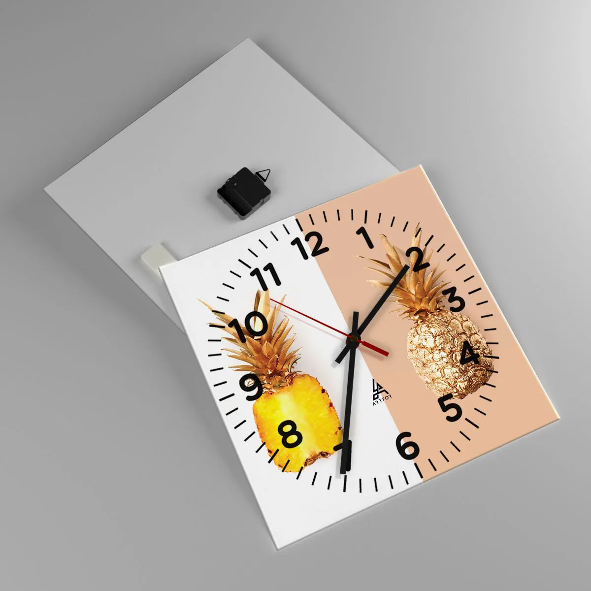 Väggklocka - Klocka på glas - Ananas för oss - 40x40 cm
