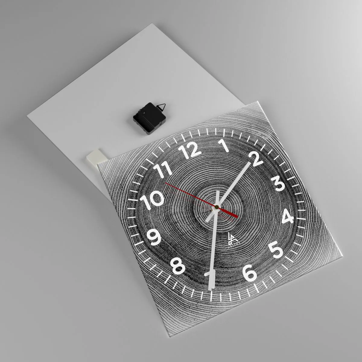 Wanduhr - Glasuhr - Zeichen der Zeit - 40x40 cm