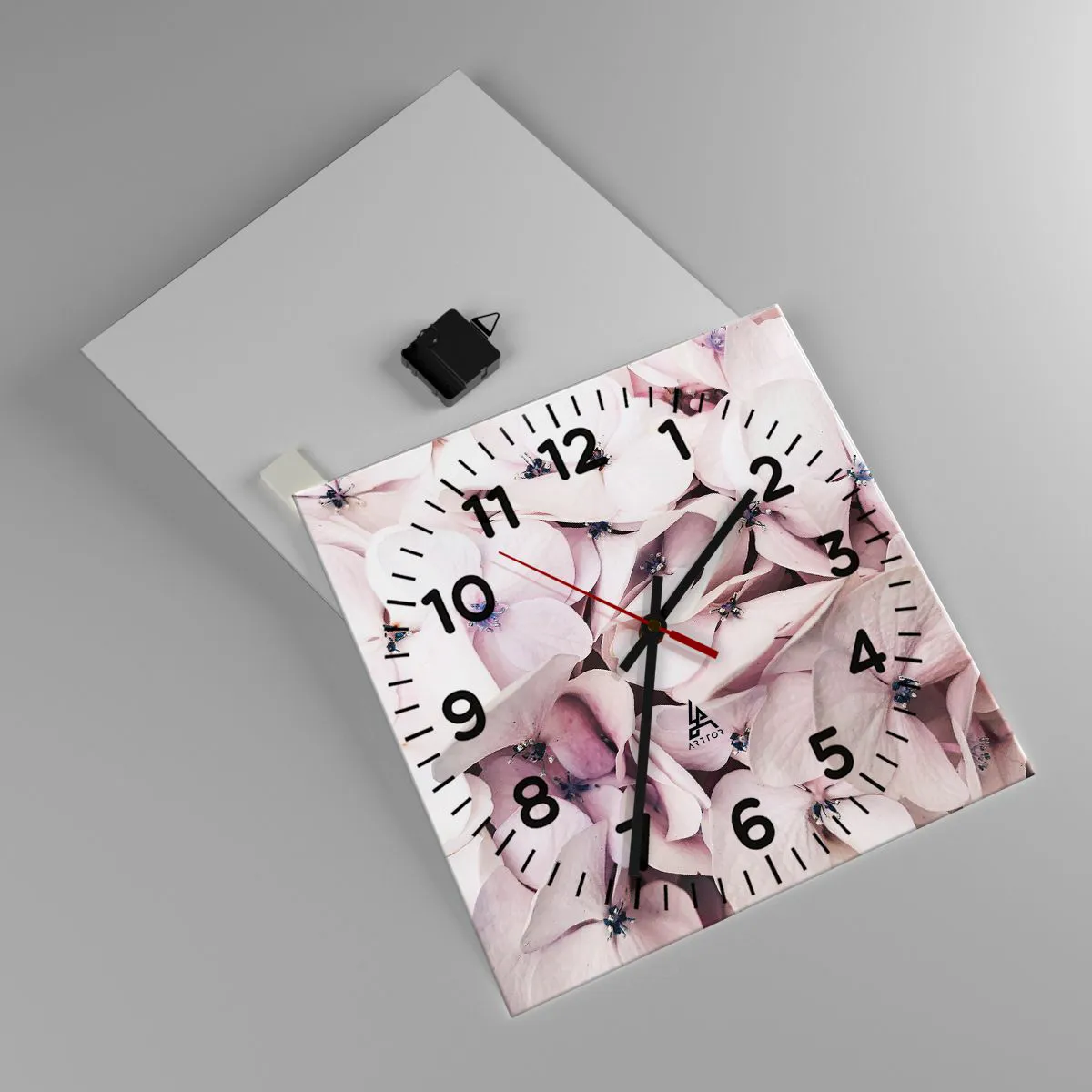 Ceas de perete - Ceas pe sticlă - Într-un potop de flori - 40x40 cm