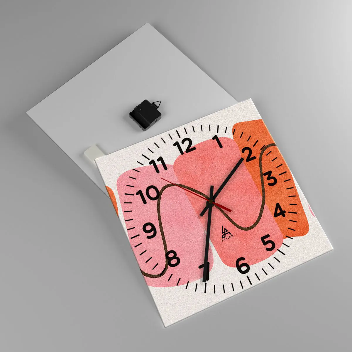 Orologio da parete - Orologio in Vetro - Il delicato movimento delle forme - 40x40 cm