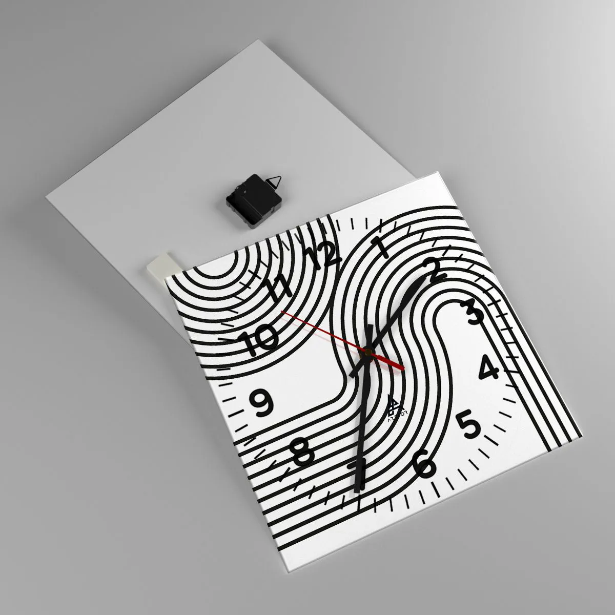 Wanduhr - Glasuhr - An der Kurve - 40x40 cm