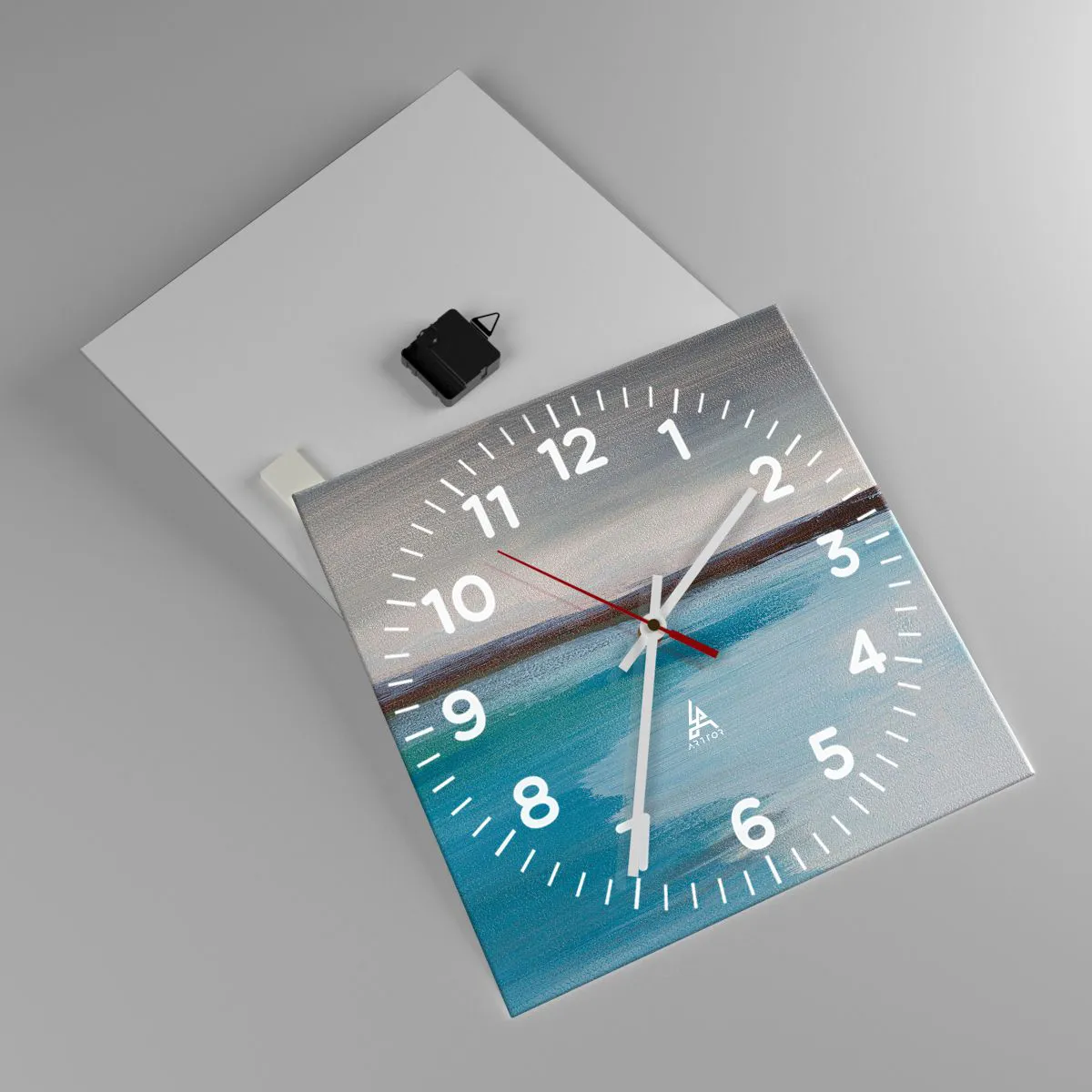 Reloj de pared - Reloj de vidrio - Paisaje horizontal - 40x40 cm