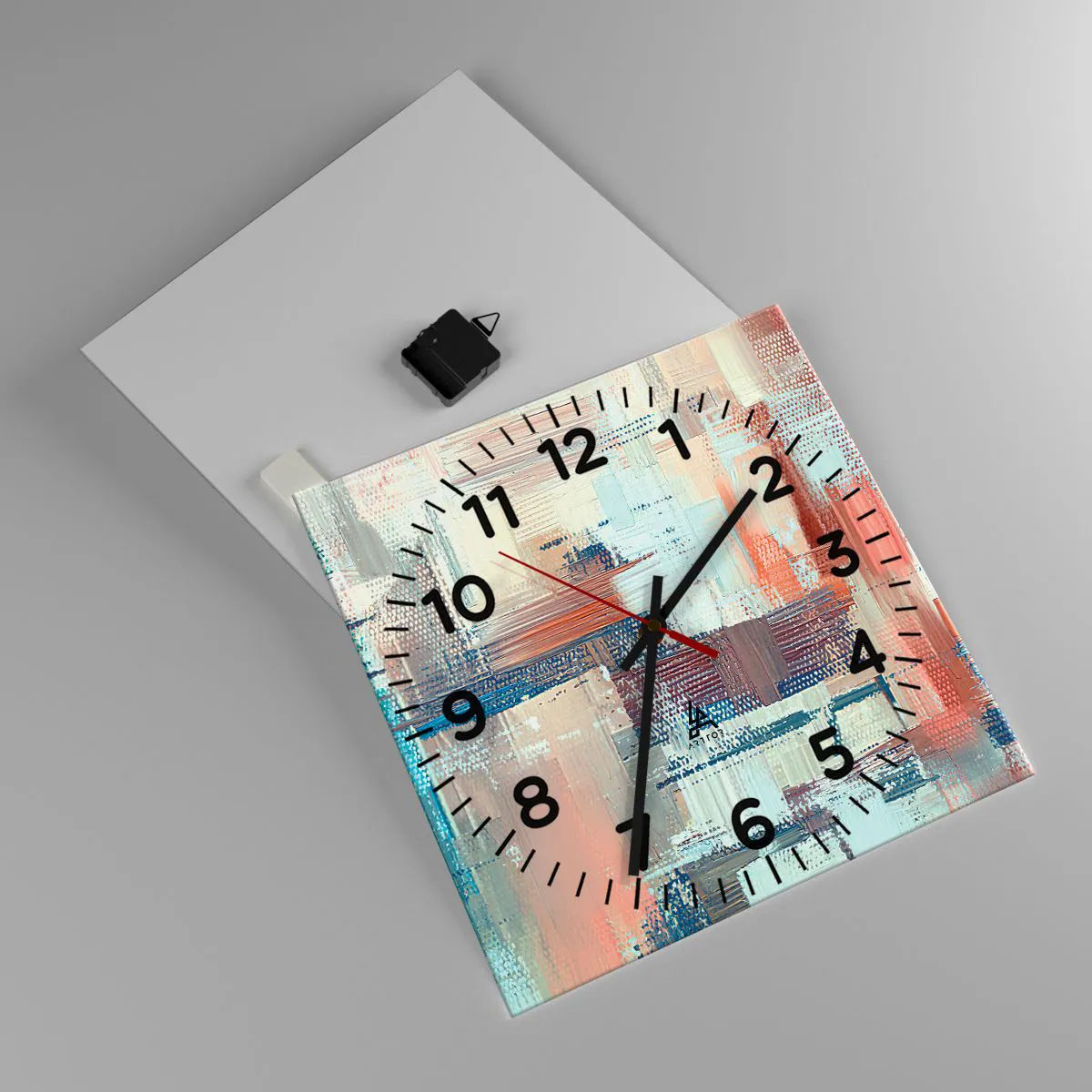 Väggklocka - Klocka på glas - Att nå ljuset - 40x40 cm