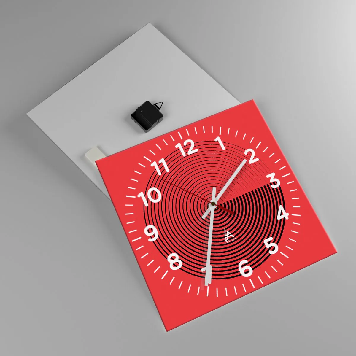 Relógio de parede - Relógio em vidro - Movimento circular - 40x40 cm