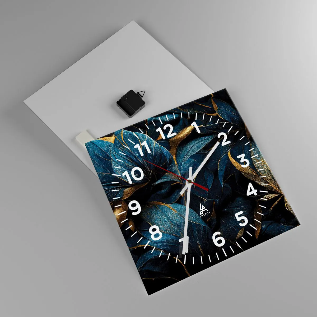 Orologio da parete - Orologio in Vetro - Foderati d'oro - 40x40 cm