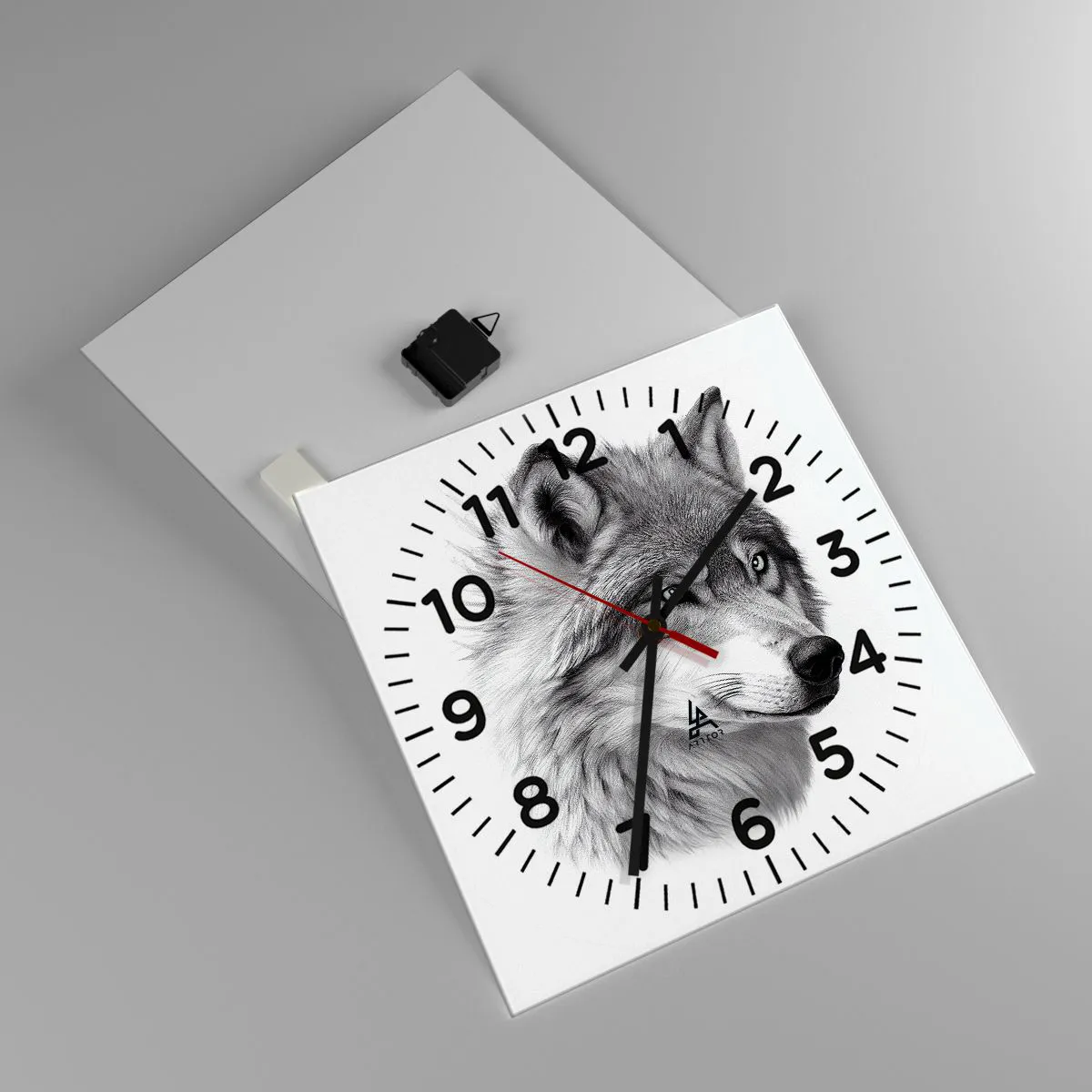 Ceas de perete - Ceas pe sticlă - Alfa - fără îndoială - 40x40 cm