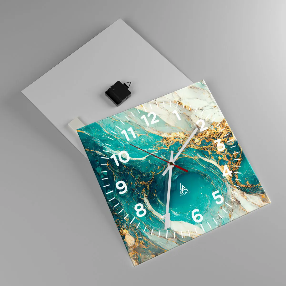 Horloge murale - Pendule murale - Composition en veines d'or - 40x40 cm