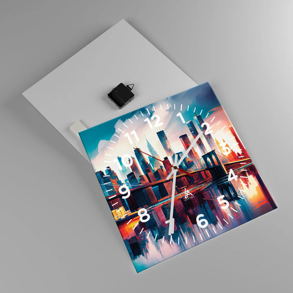 Wanduhr - Glasuhr - Traumhaftes New York - 40x40 cm