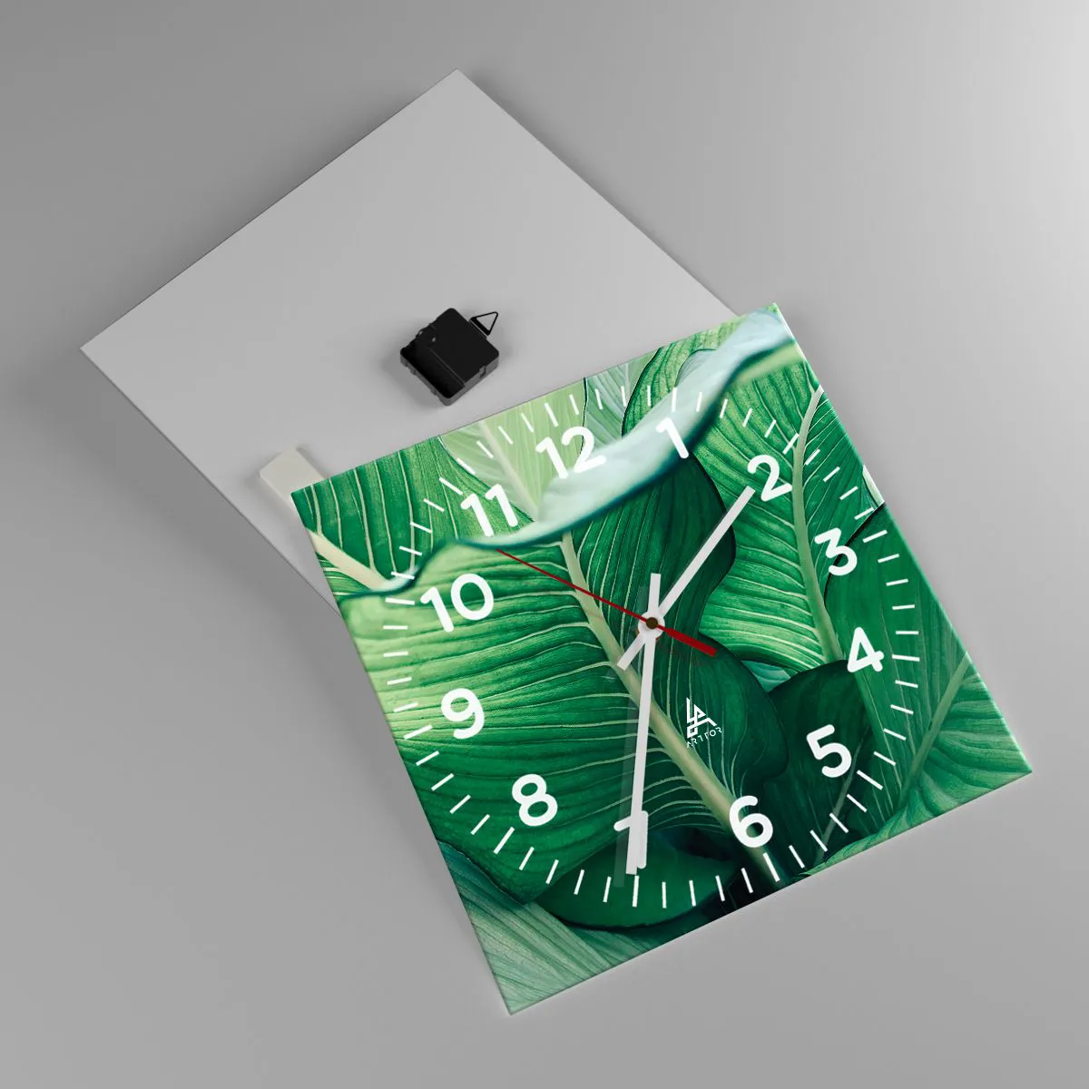 Reloj de pared - Reloj de vidrio - Vida intensamente verde - 40x40 cm