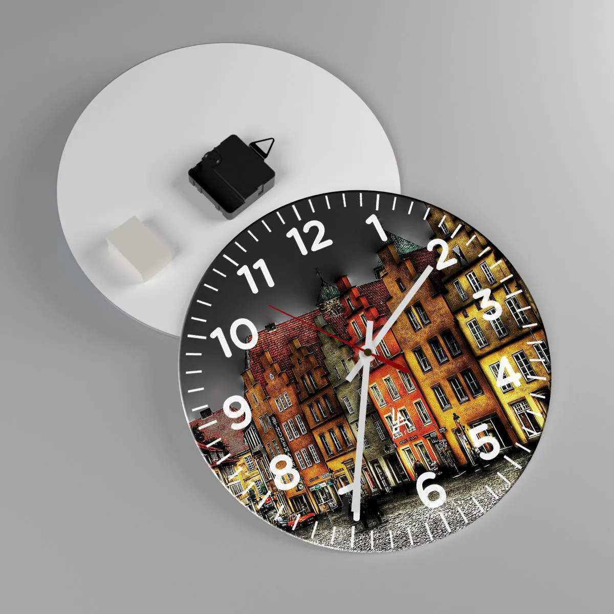 Ceas de perete - Ceas pe sticlă - Doar o trăsură fermecată mai lipsește - 30x30 cm