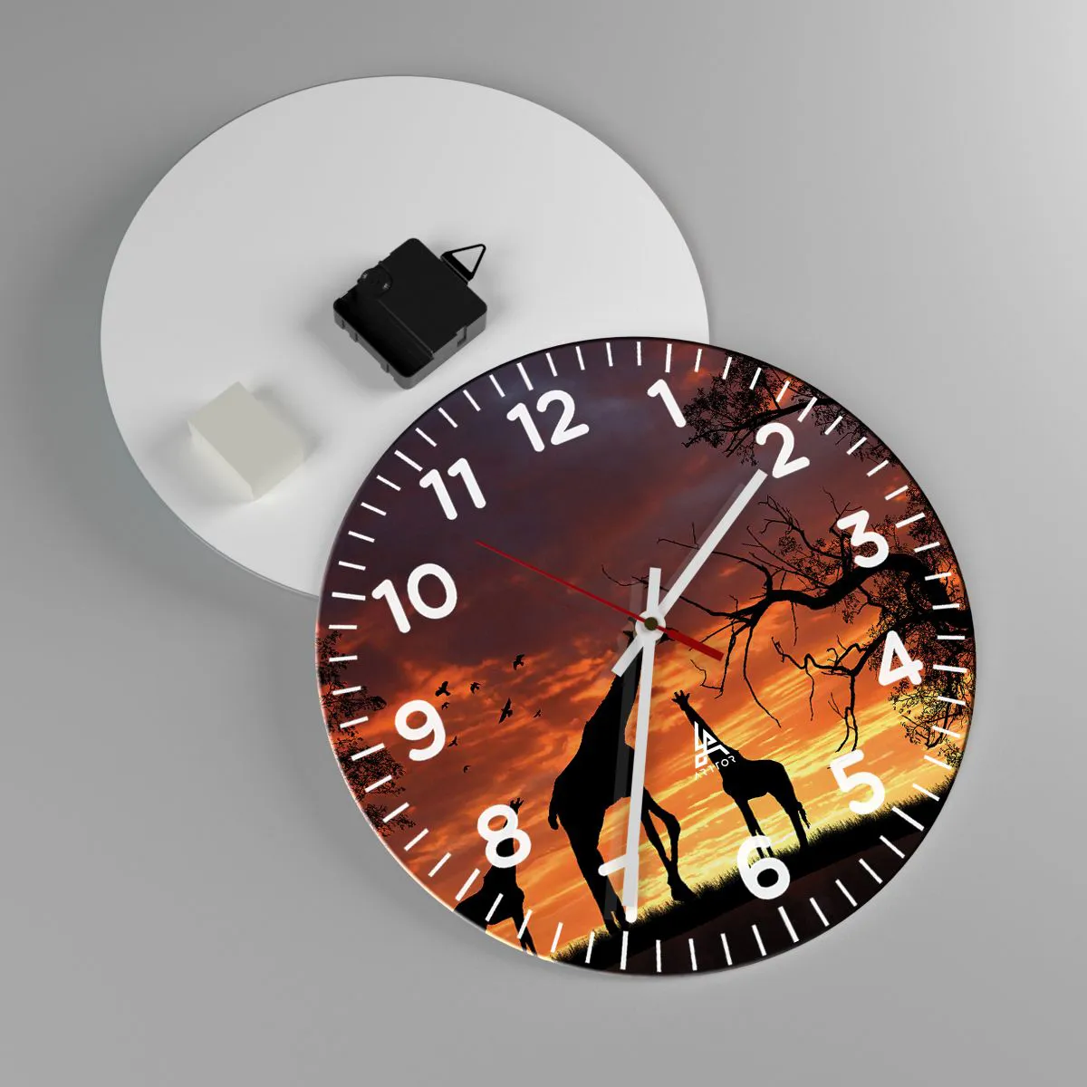 Wanduhr - Glasuhr - Ein kleines Abendessen mit deinen Liebsten - 30x30 cm