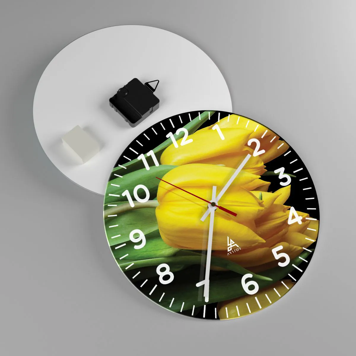 Reloj de pared - Reloj de vidrio - Resucitado de puro sol - 30x30 cm