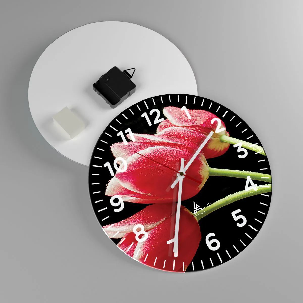 Ceas de perete - Ceas pe sticlă - Promisiunea unei iubiri pure - 30x30 cm