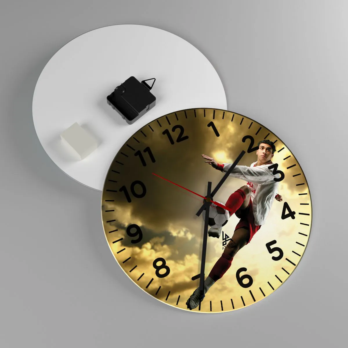 Relógio de parede - Relógio em vidro - O céu do futebol - 30x30 cm