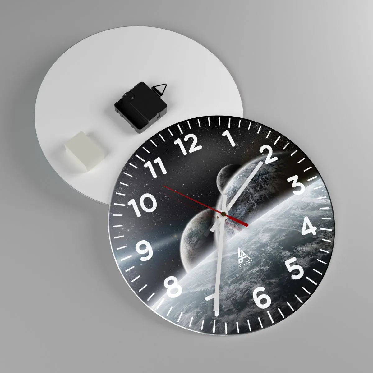 Wanduhr - Glasuhr - Kosmische Musik der Sphären - 30x30 cm