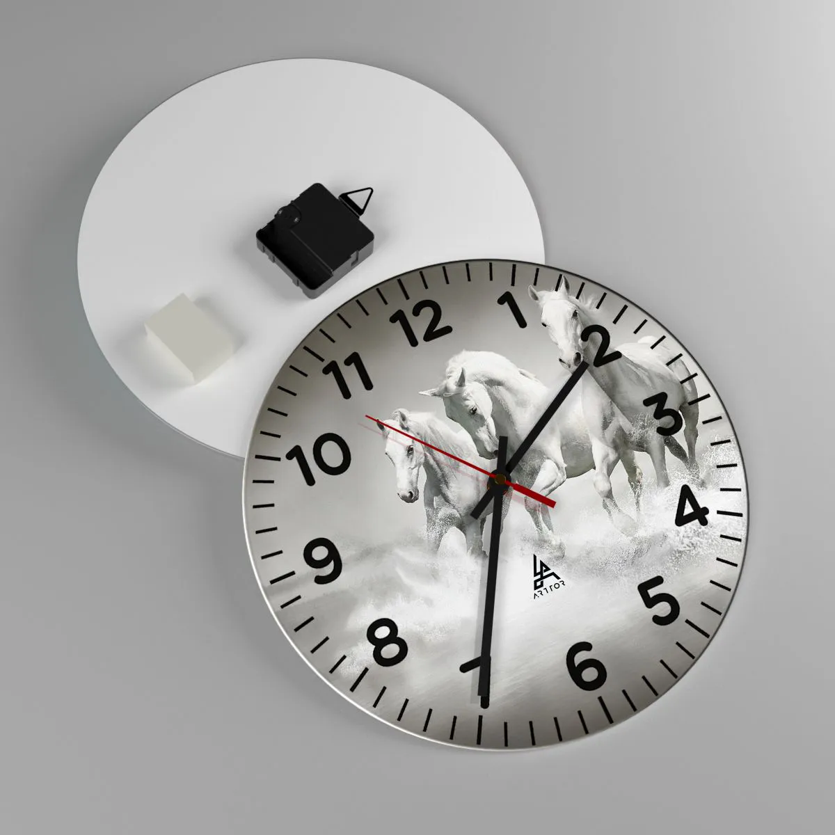 Wanduhr - Glasuhr - Weißer Wahnsinn - 30x30 cm