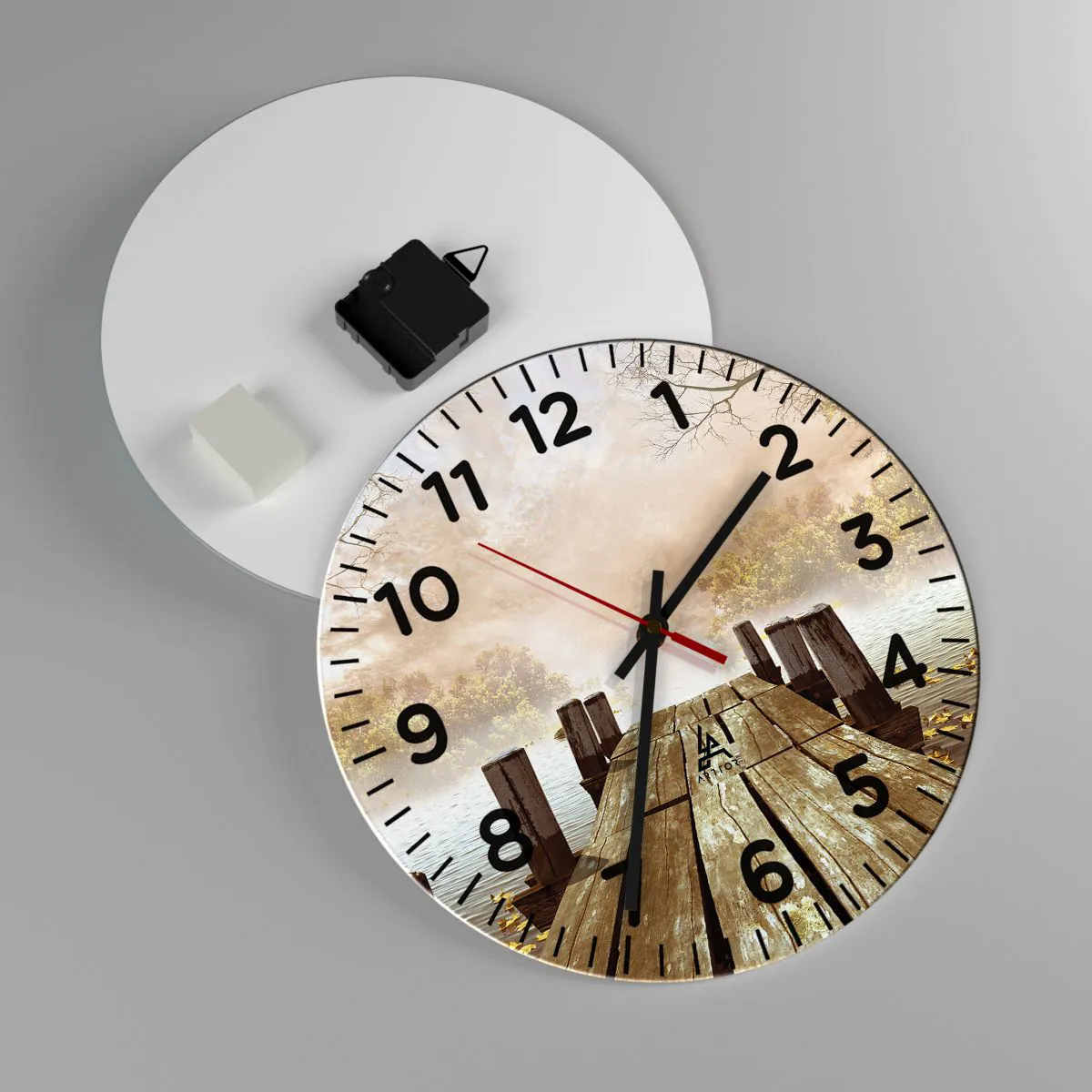 Wall clock - Clock on glass - Gentle Sadness of Autumn - 30x30 cm