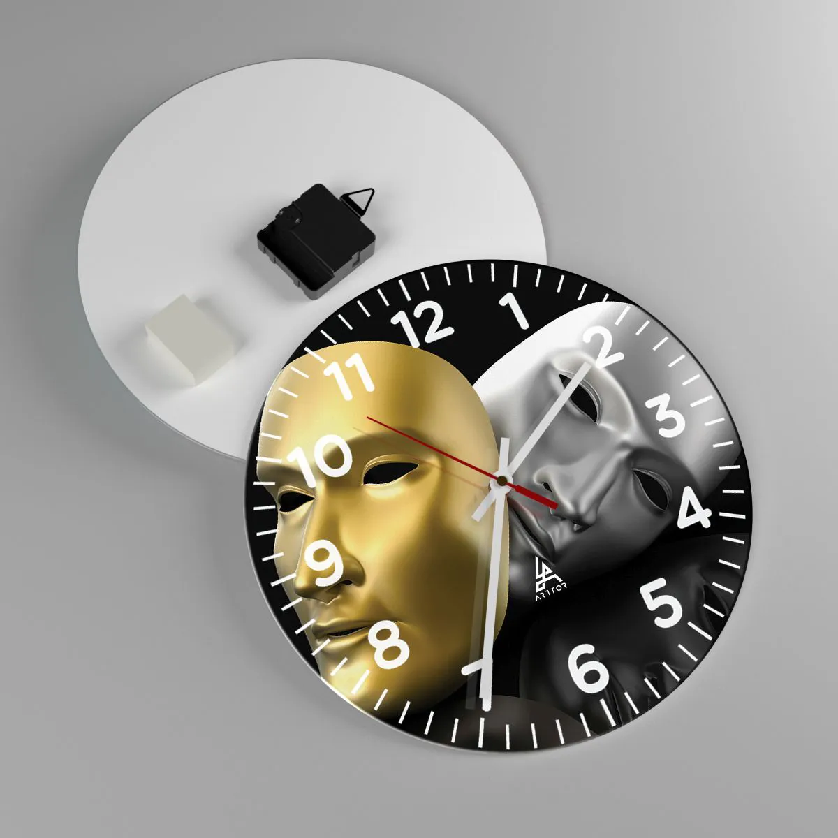 Wandklok - Klok - Het leven is theater - 30x30 cm