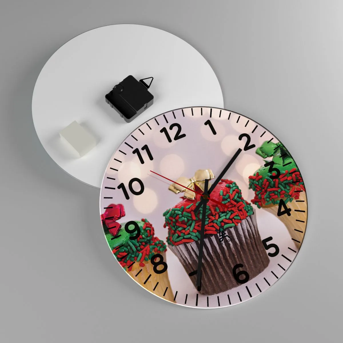 Zegar ścienny - Słodyczy po kokardę - 30x30 cm