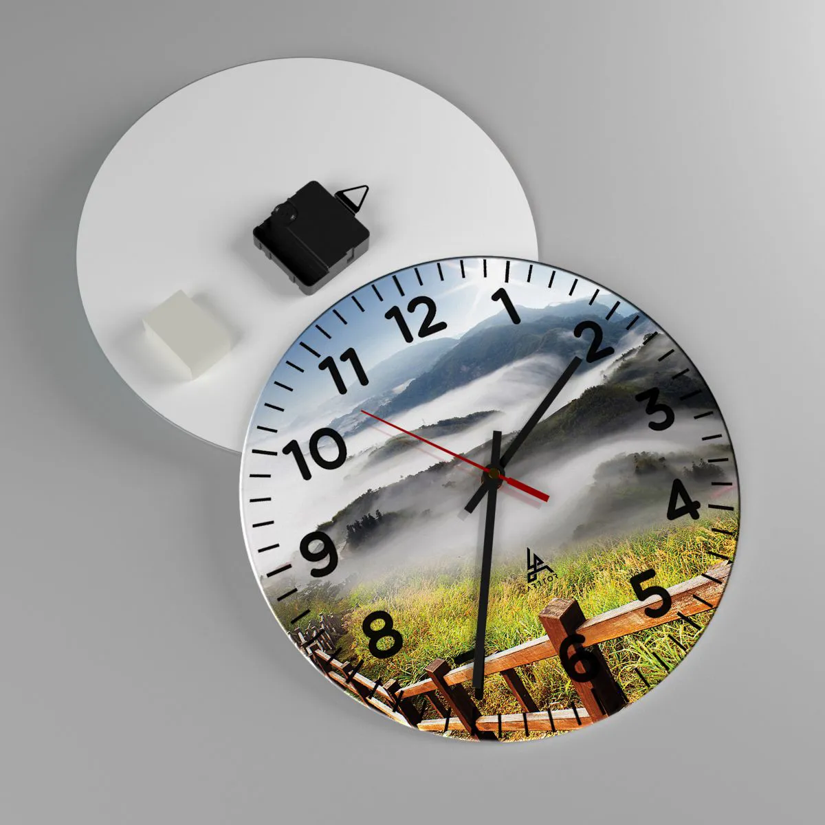 Vægur, Uret - Vævet mod blænding og tåge - 30x30 cm