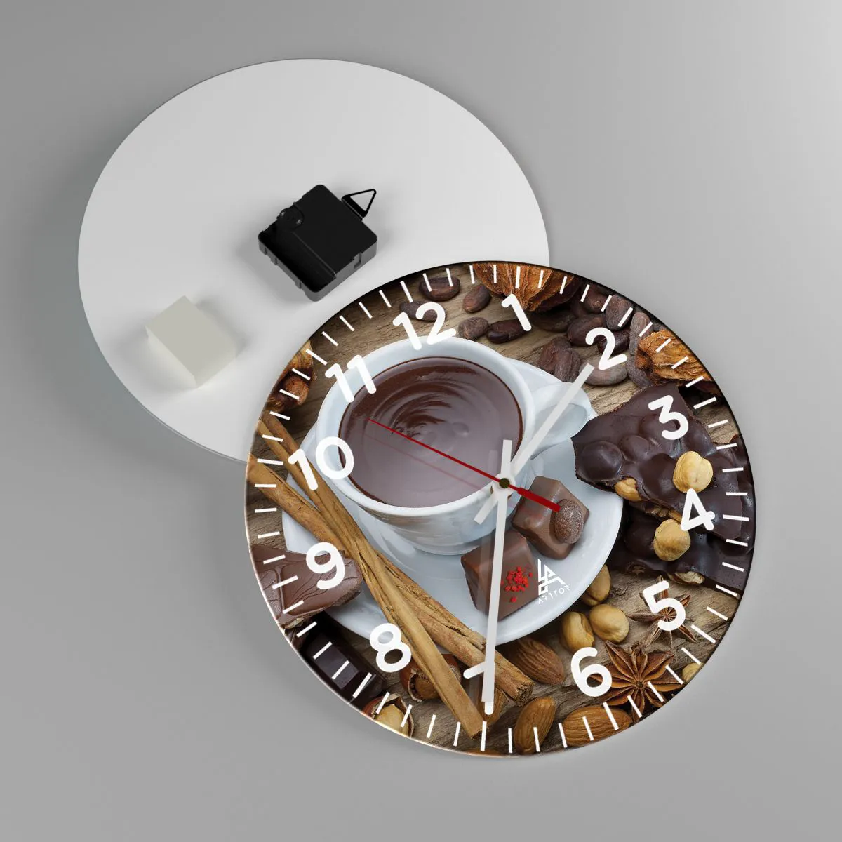 Ceas de perete - Ceas pe sticlă - De la fabrica de ciocolată de basm - 30x30 cm