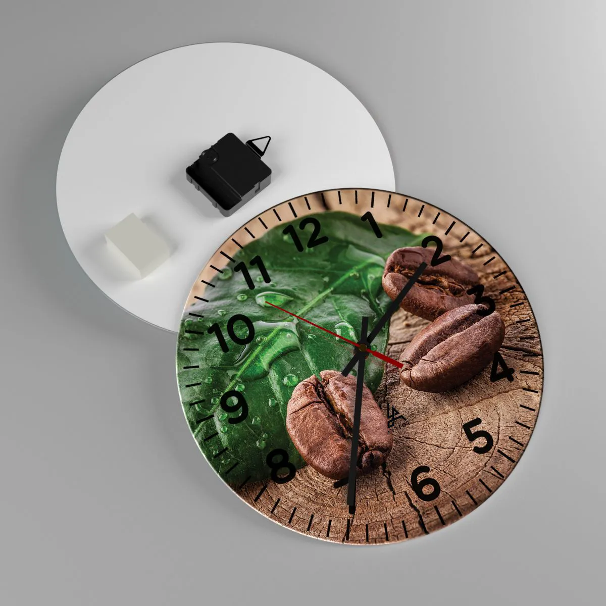 Reloj de pared - Reloj de vidrio - El auténtico y negro - 30x30 cm