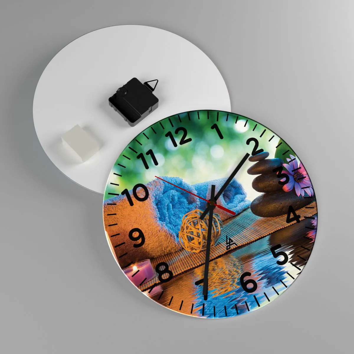 Ceas de perete - Ceas pe sticlă - Timp pentru corp - 30x30 cm