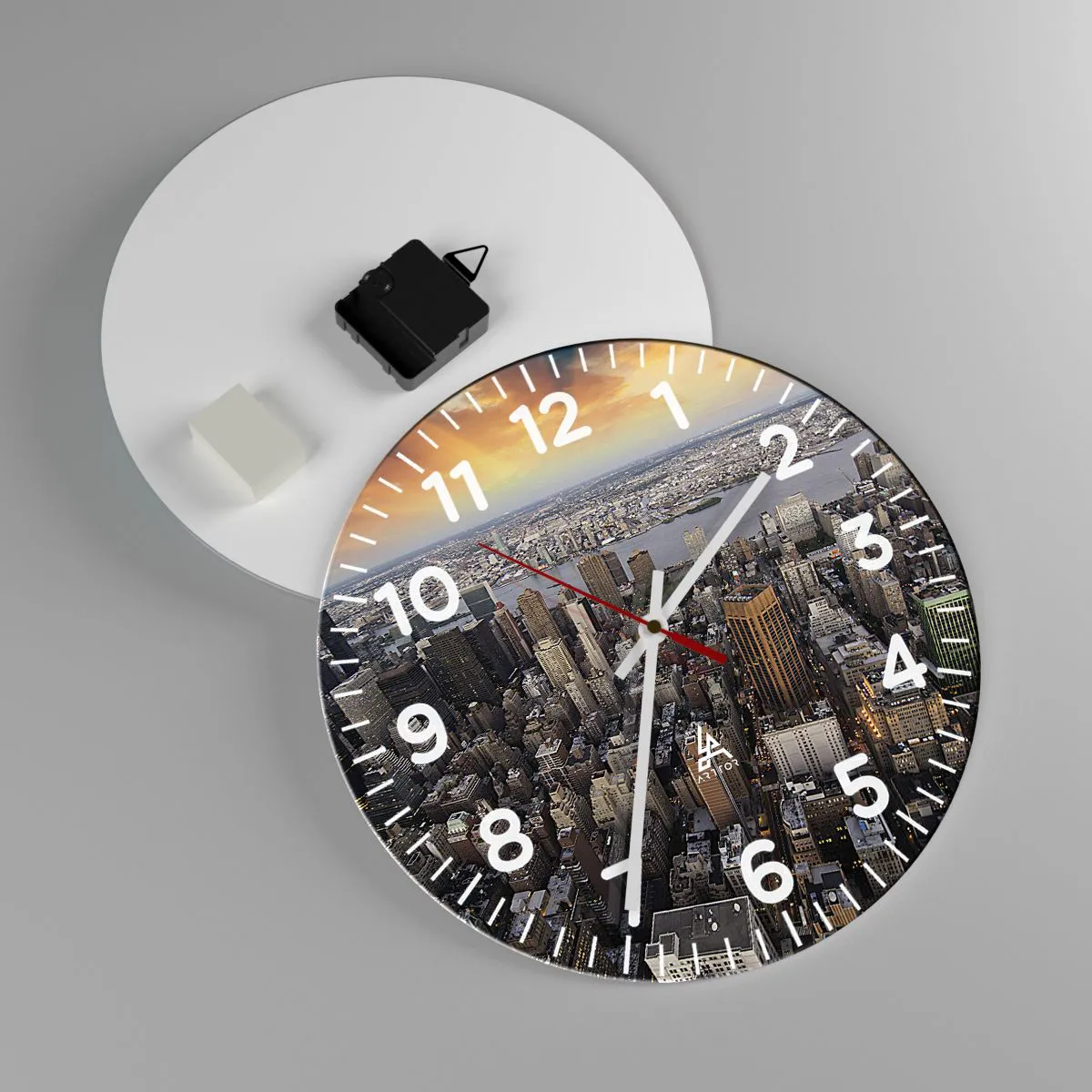 Orologio da parete - Orologio in Vetro - Il cuore pulsante dei nostri tempi - 30x30 cm