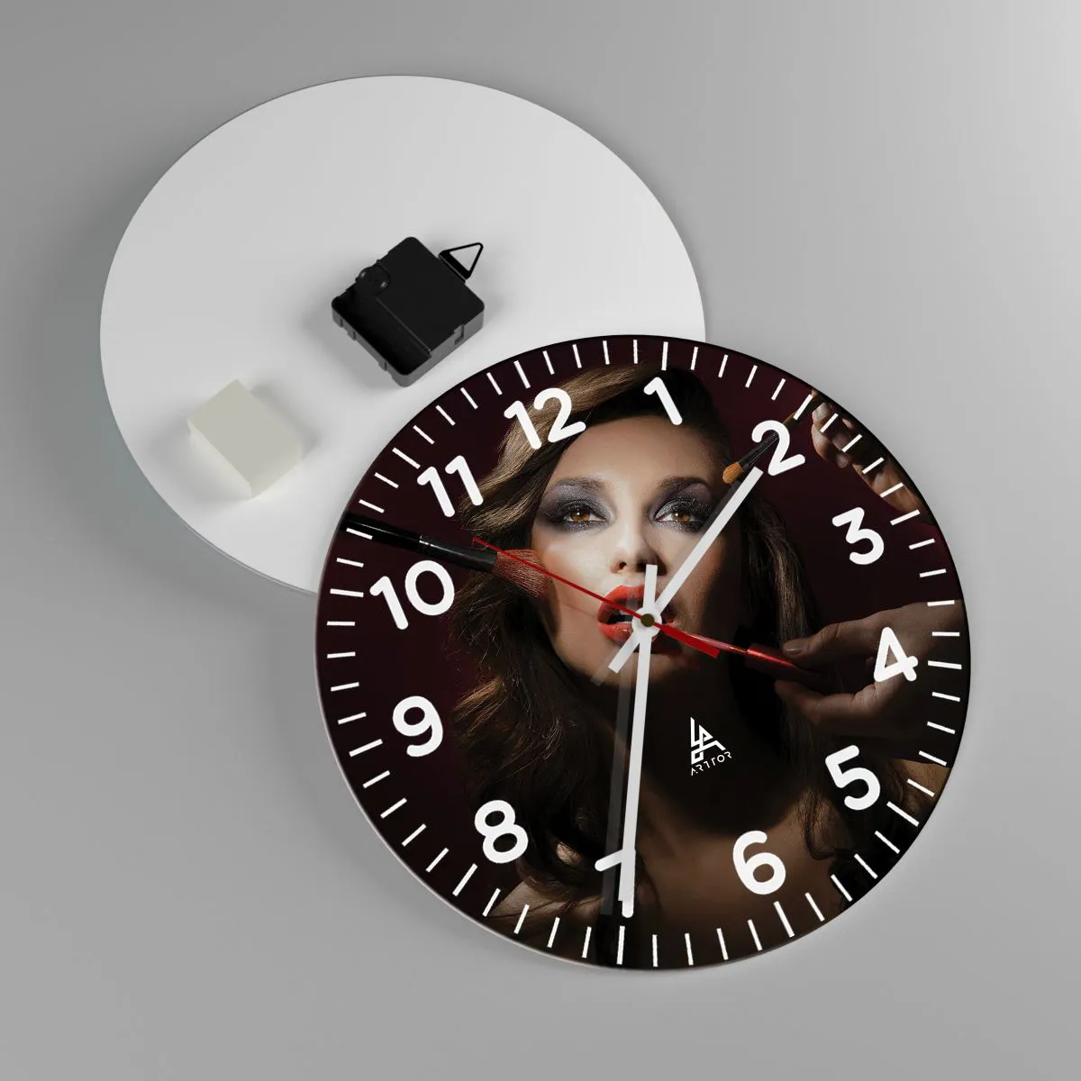 Ceas de perete - Ceas pe sticlă - Frumoasă visătoare - 30x30 cm