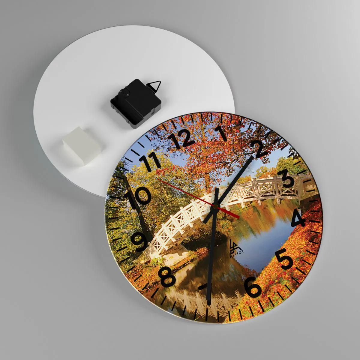 Wanduhr - Glasuhr - Auf der weißen Seufzerbrücke - 30x30 cm