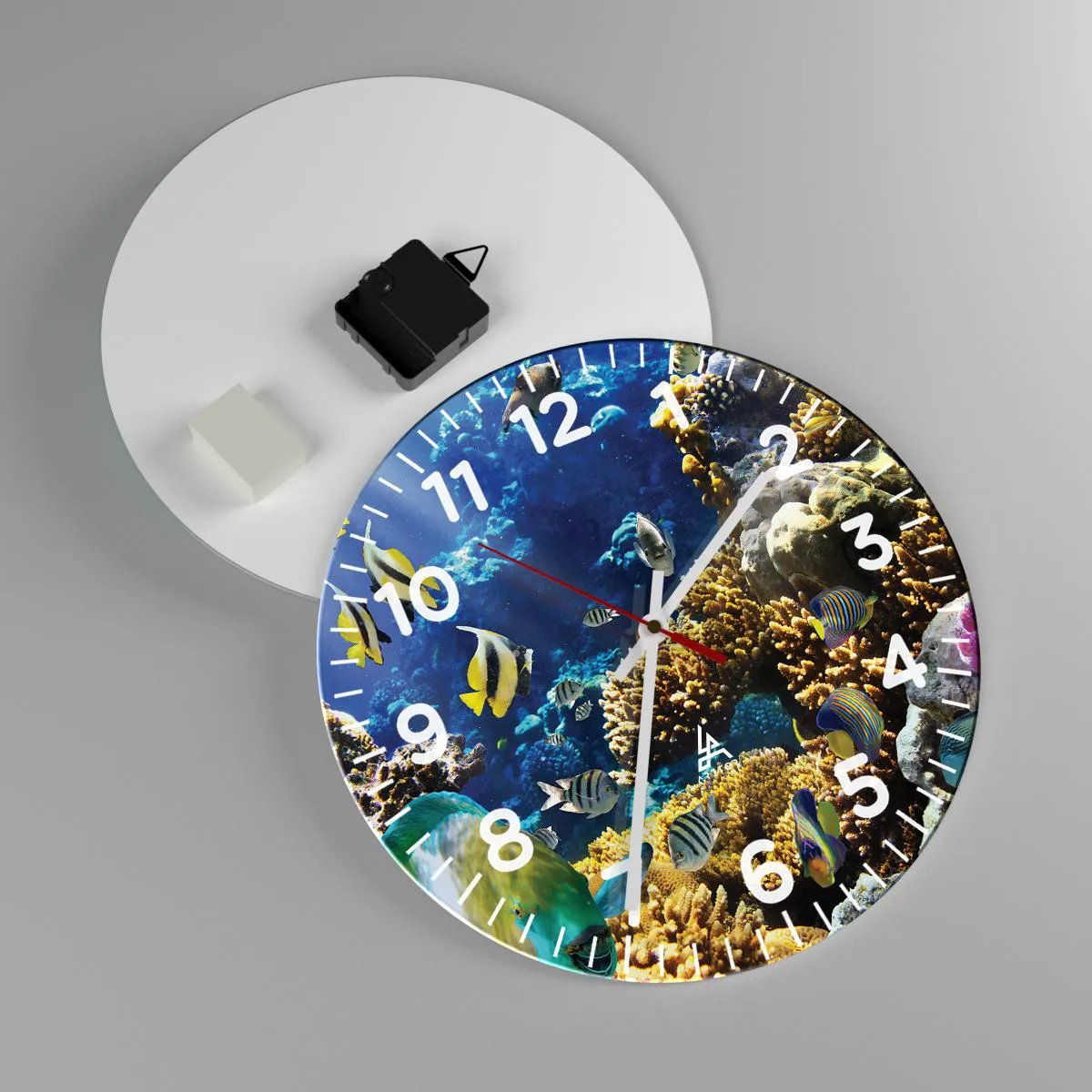 Ceas de perete - Ceas pe sticlă - Trafic intens pe traseul de vacanță - 30x30 cm