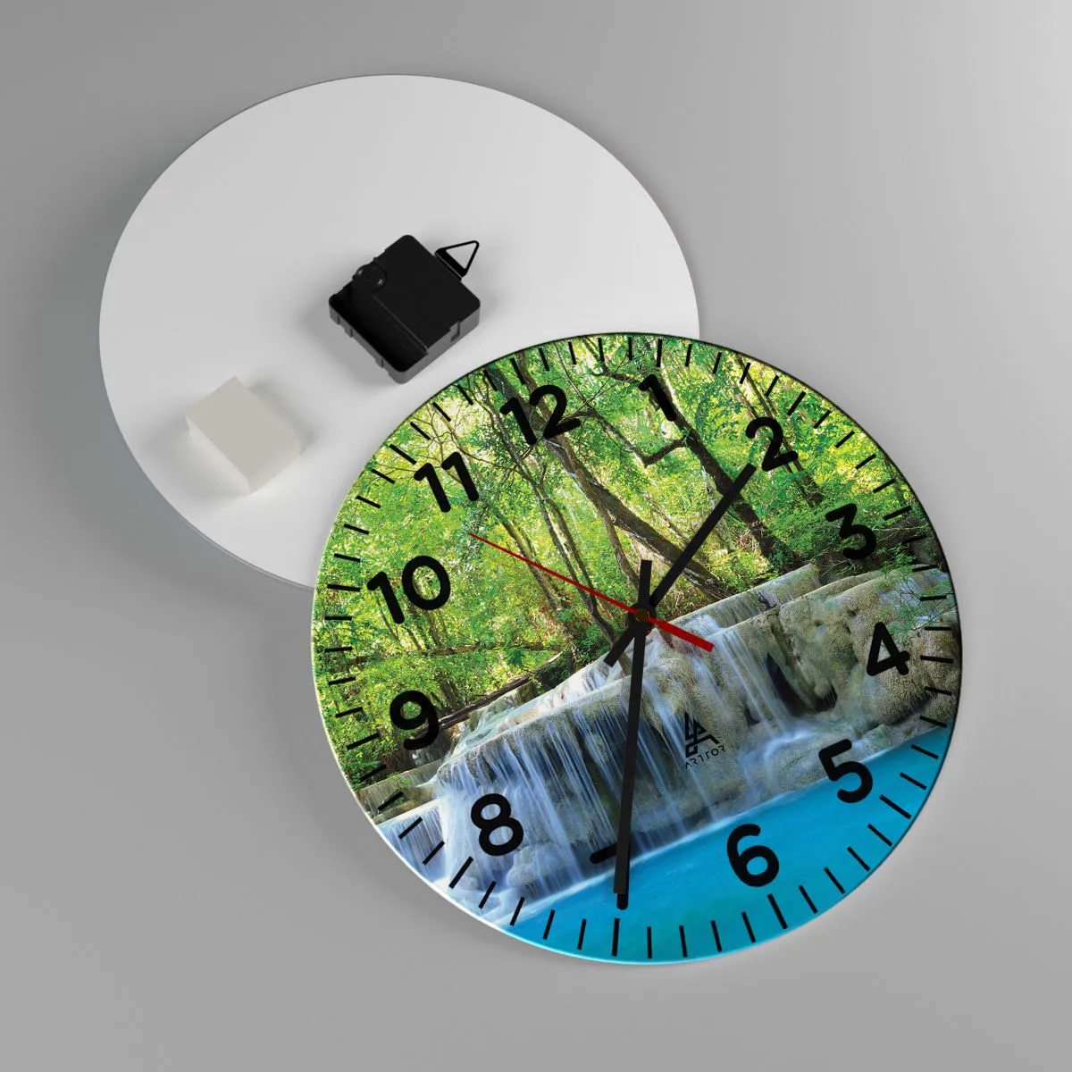 Orologio da parete - Orologio in Vetro - Annegare nel turchese e nel verde - 30x30 cm