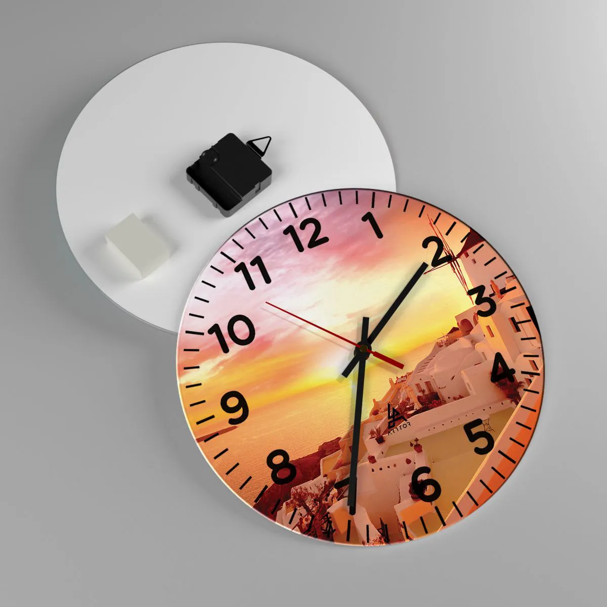 Orologio da parete - Orologio in Vetro - Sciogliersi nel bianco e nell'oro - 30x30 cm