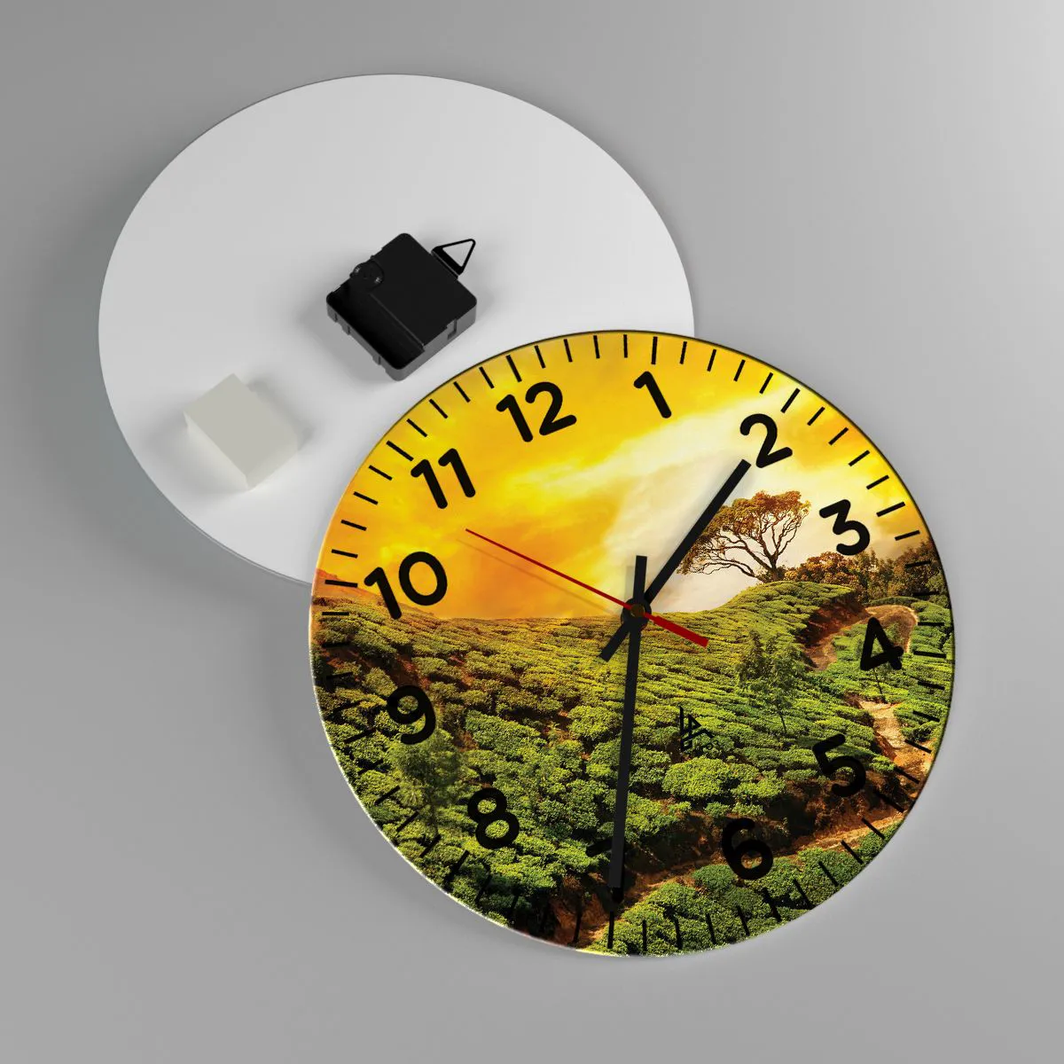 Vægur, Uret - En snoet sti, en grøn skråning - 30x30 cm