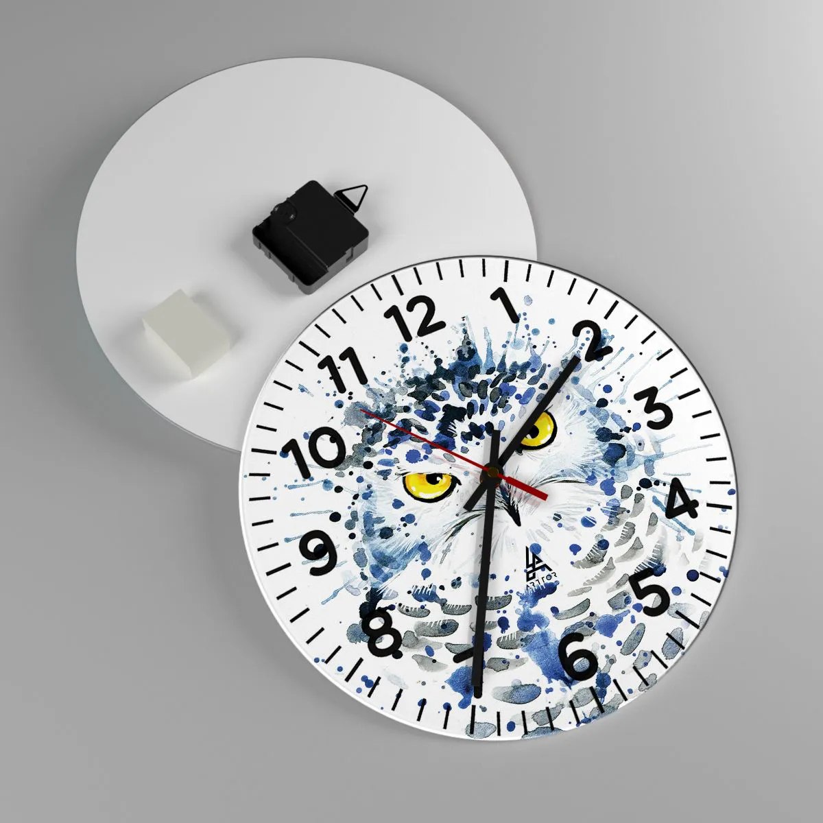 Reloj de pared - Reloj de vidrio - Directo a los ojos - 30x30 cm
