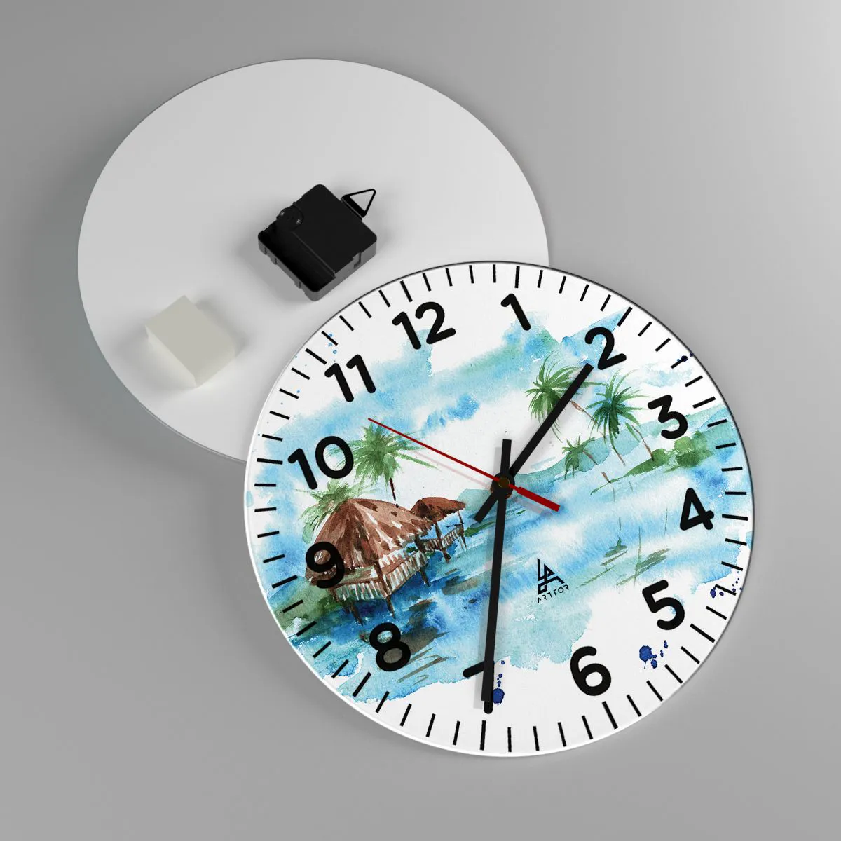 Wanduhr - Glasuhr - Irgendwo im Pazifik - 30x30 cm