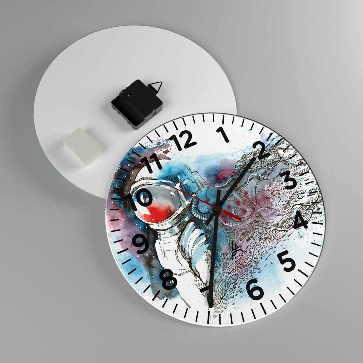 Wanduhr - Glasuhr - Allein mit Platz - 30x30 cm