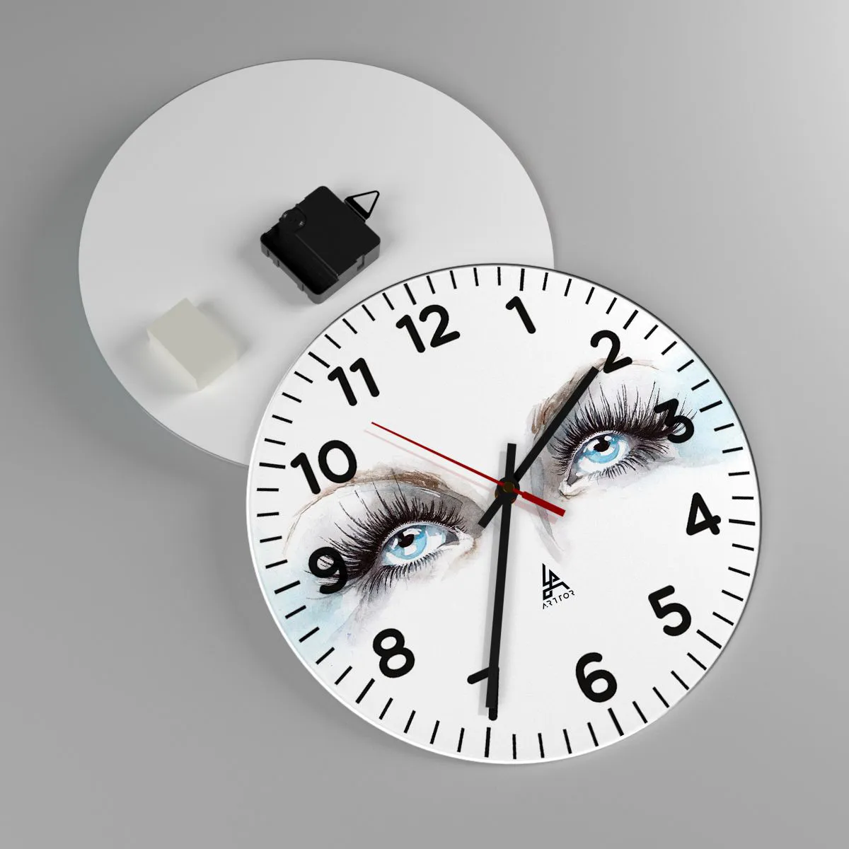Wall clock - Clock on glass - Eyes ofaAn Angel? - 30x30 cm