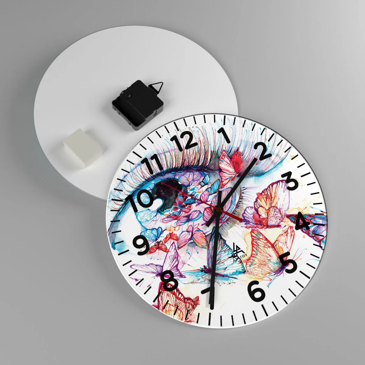 Ceas de perete - Ceas pe sticlă - Ochi de basm - 30x30 cm