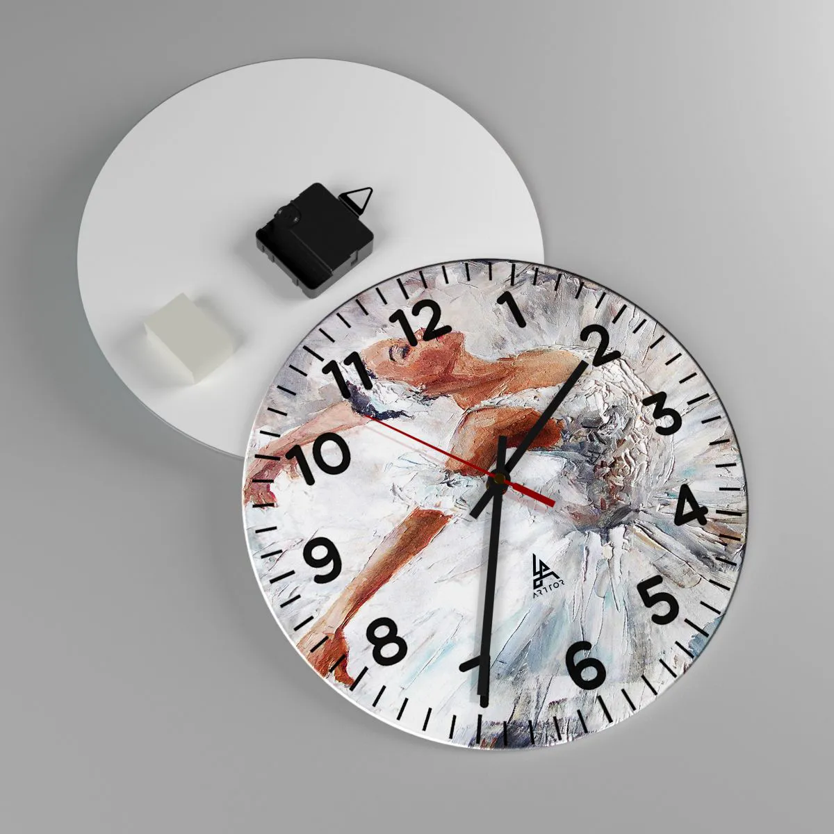 Relógio de parede - Relógio em vidro - Delicado e leve como tule - 30x30 cm