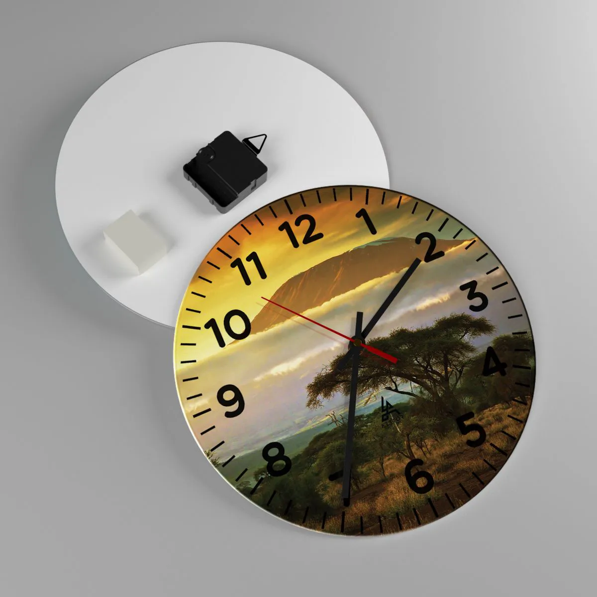 Ceas de perete - Ceas pe sticlă - Visul unui călător - 30x30 cm