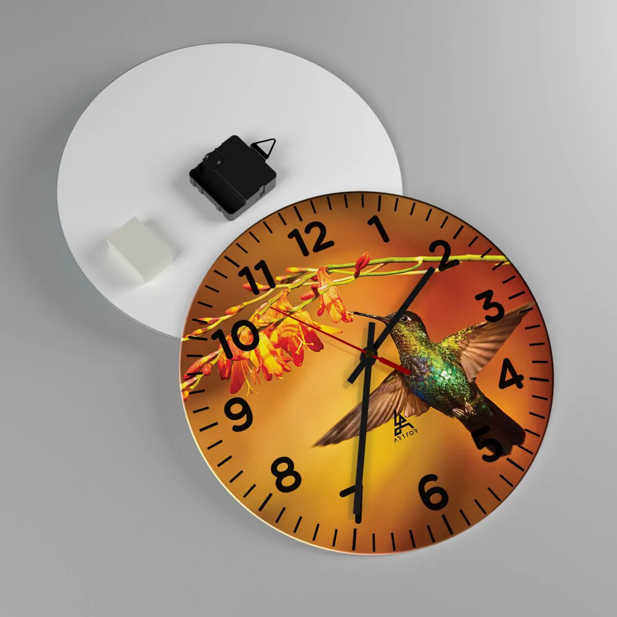 Väggklocka - Klocka på glas - Ljusbud enligt Mayafolket - 30x30 cm