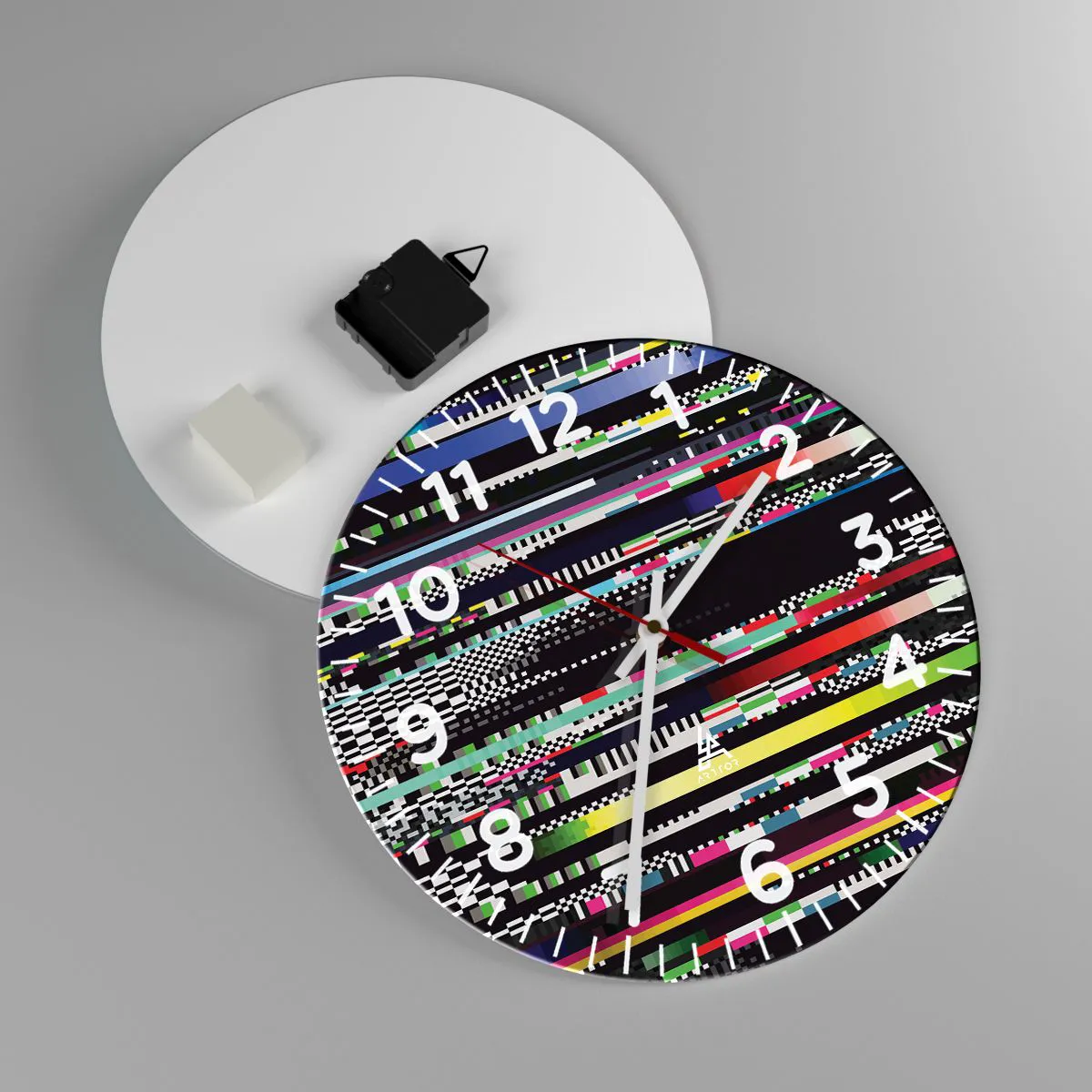 Ceas de perete - Ceas pe sticlă - Imaginea controlată a realității - 30x30 cm