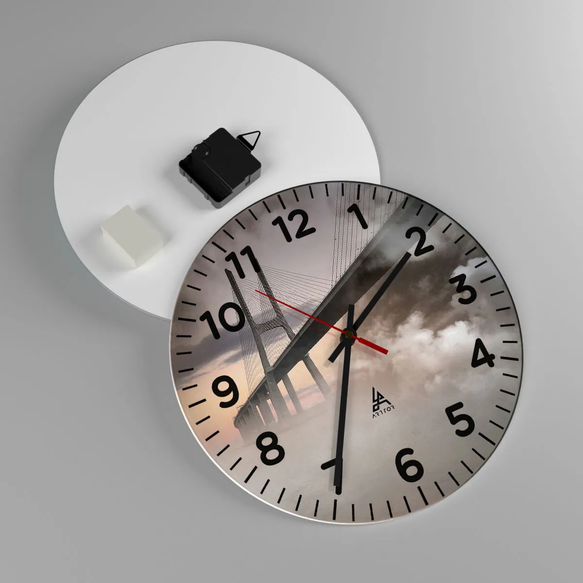 Relógio de parede - Relógio em vidro - No rio que não existe - 30x30 cm