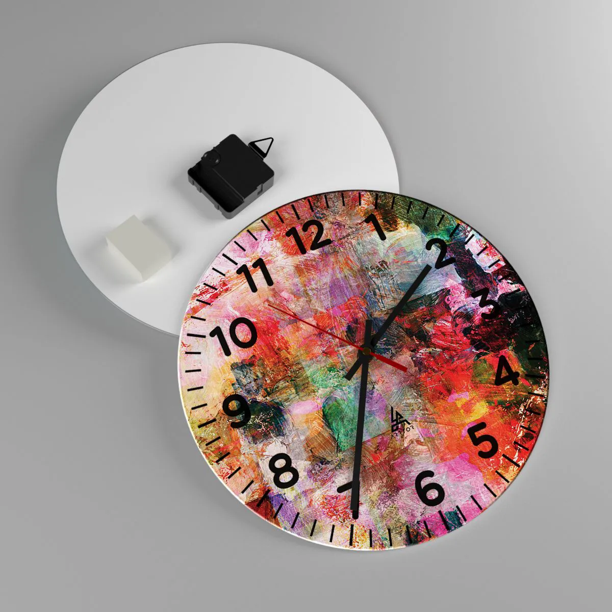 Ceas de perete - Ceas pe sticlă - O călătorie prin roz - 30x30 cm