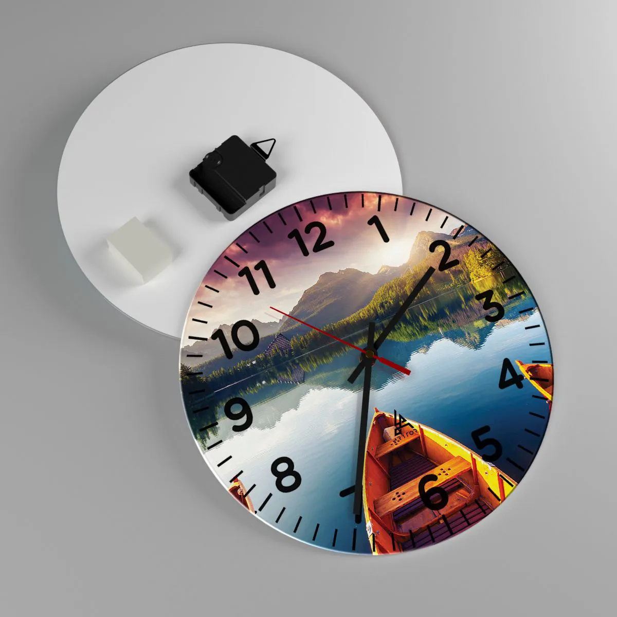 Väggklocka - Klocka på glas - Ingenting mot naturen - 30x30 cm