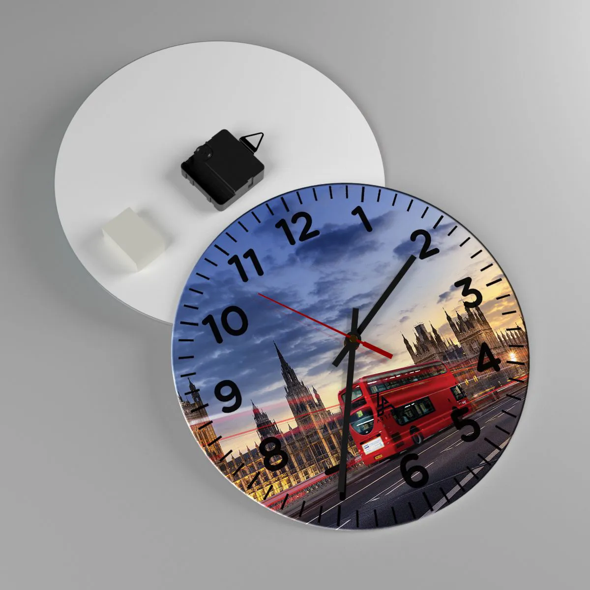 Ceas de perete - Ceas pe sticlă - Semne distinctive - 30x30 cm