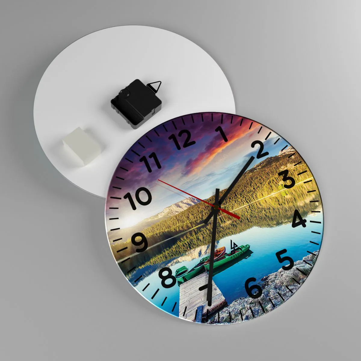 Zegar ścienny - Nad wodą gładką jak lustro - 30x30 cm