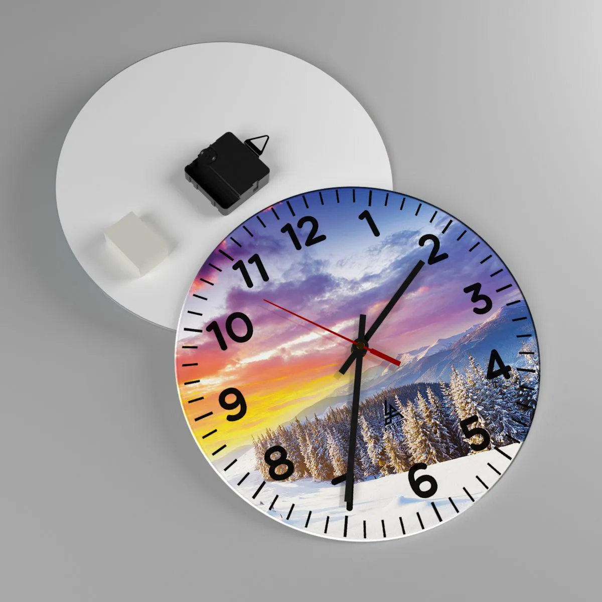 Reloj de pared - Reloj de vidrio - Día blanco - 30x30 cm