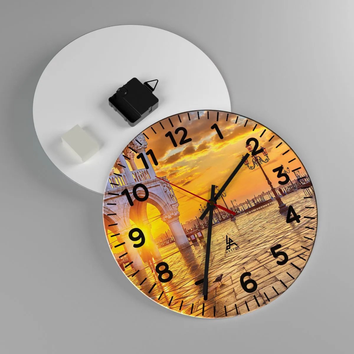 Wall clock - Clock on glass - Where Is Everybody? - 30x30 cm